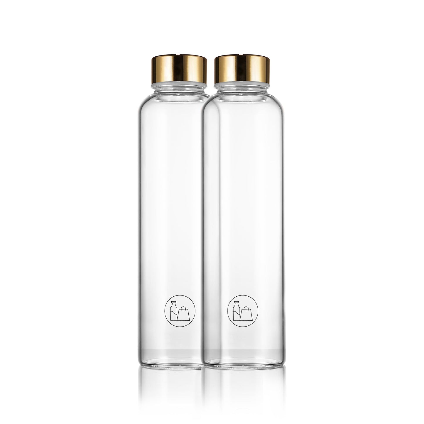 Glas Trinkflaschen transparent im Set