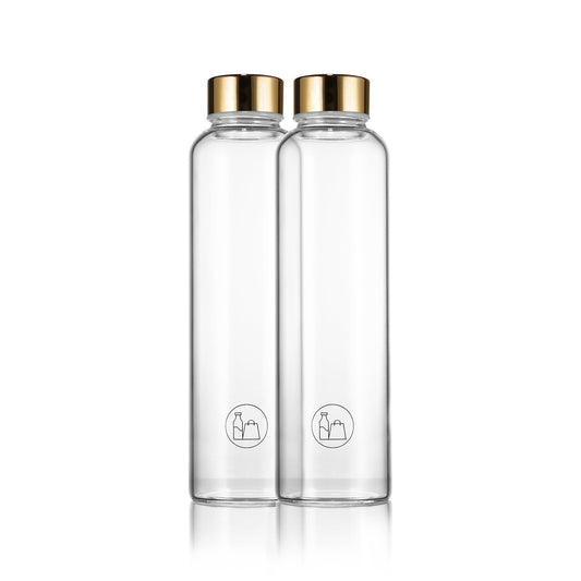 Glas Trinkflaschen transparent im Set