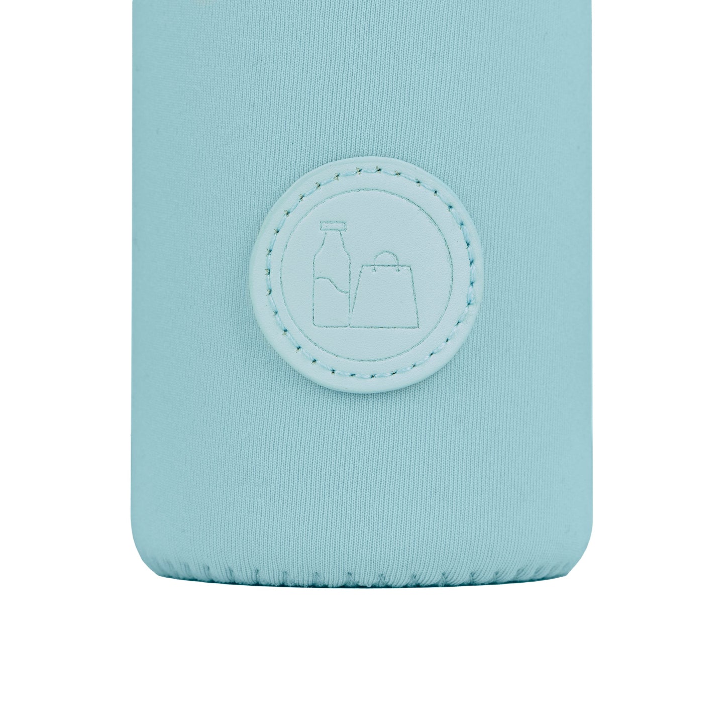 Flaschentasche mit Glas Trinkflasche hellblau