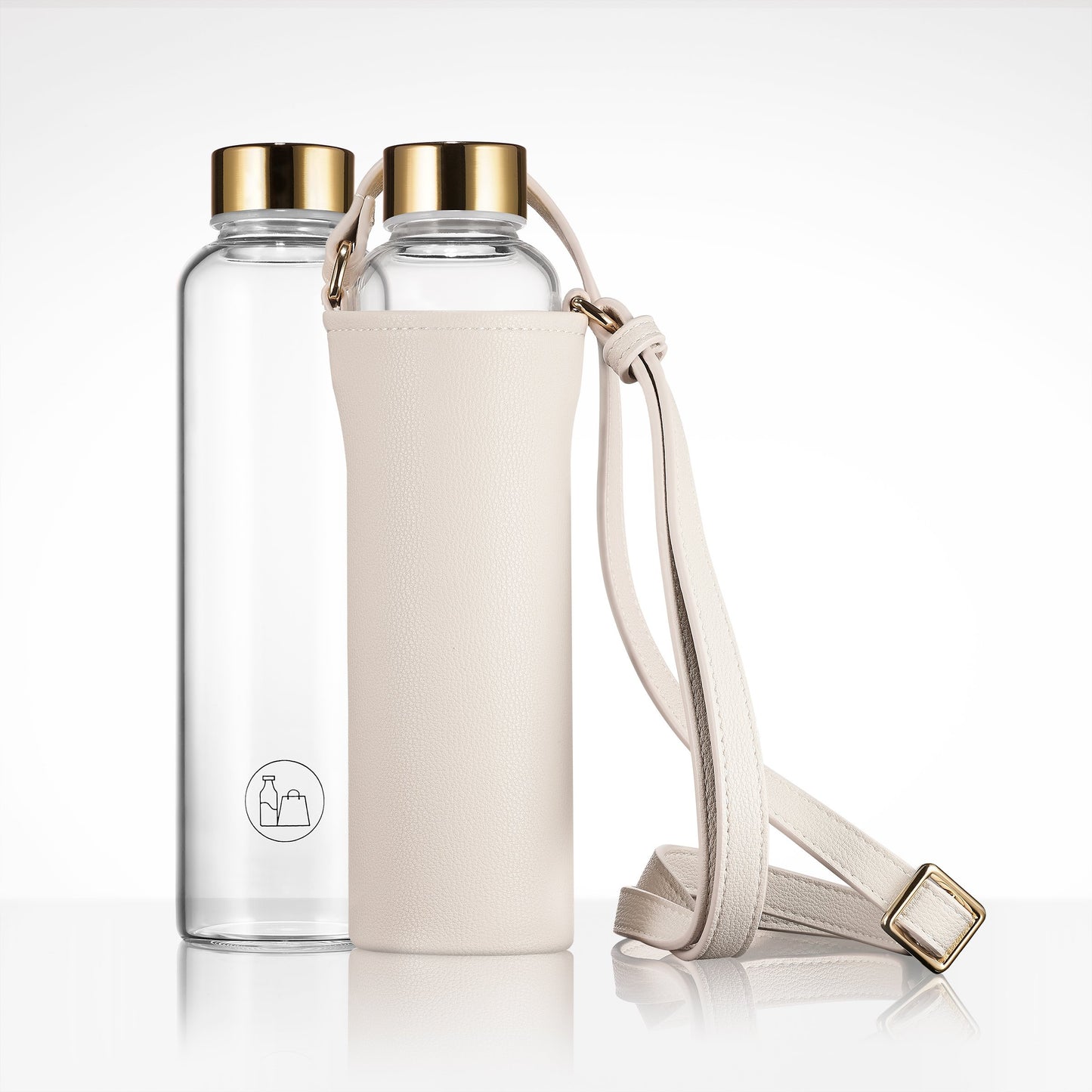 glas trinkflasche zum umhängen